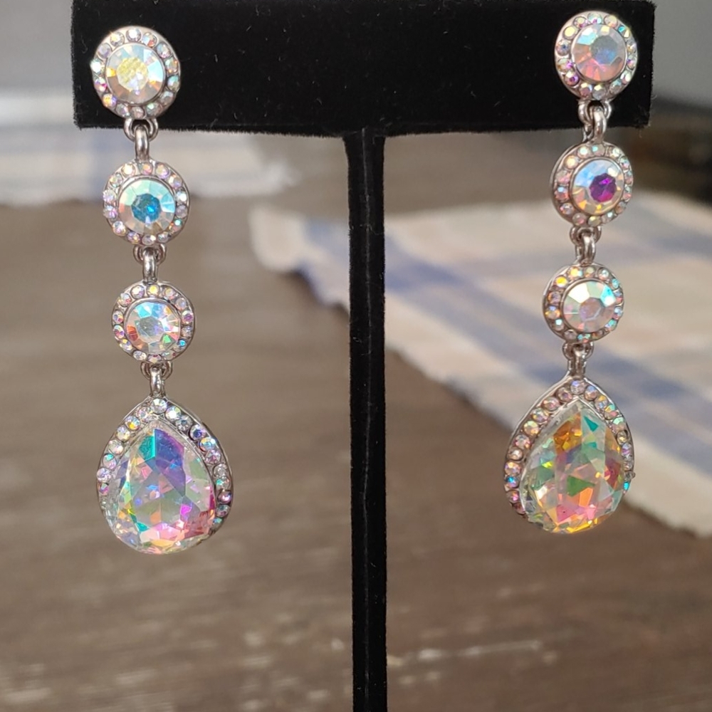 An crystal 2 1/2 inch earrings